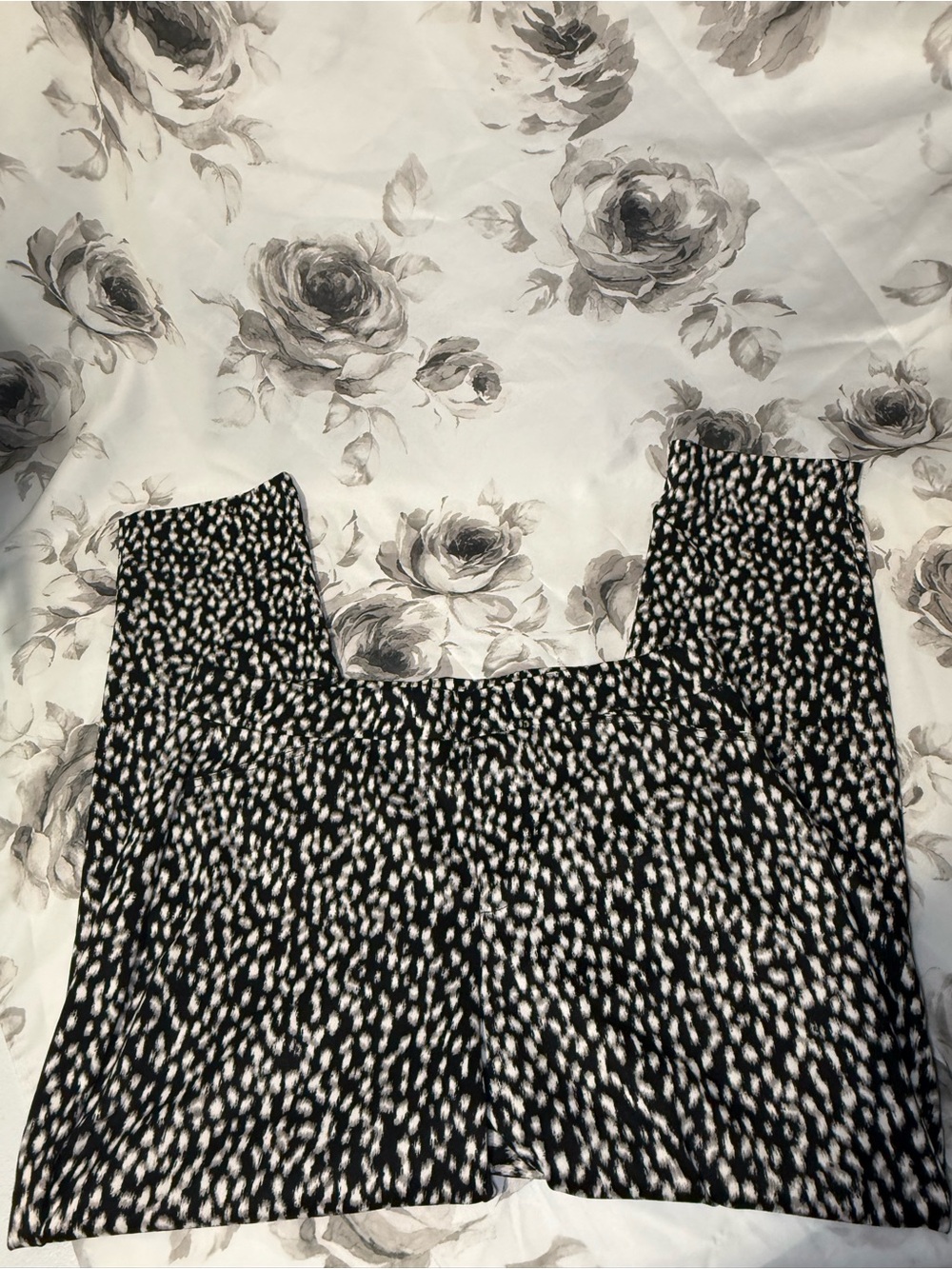 Michael Kors Black and White Speckled Wide-Leg Pants